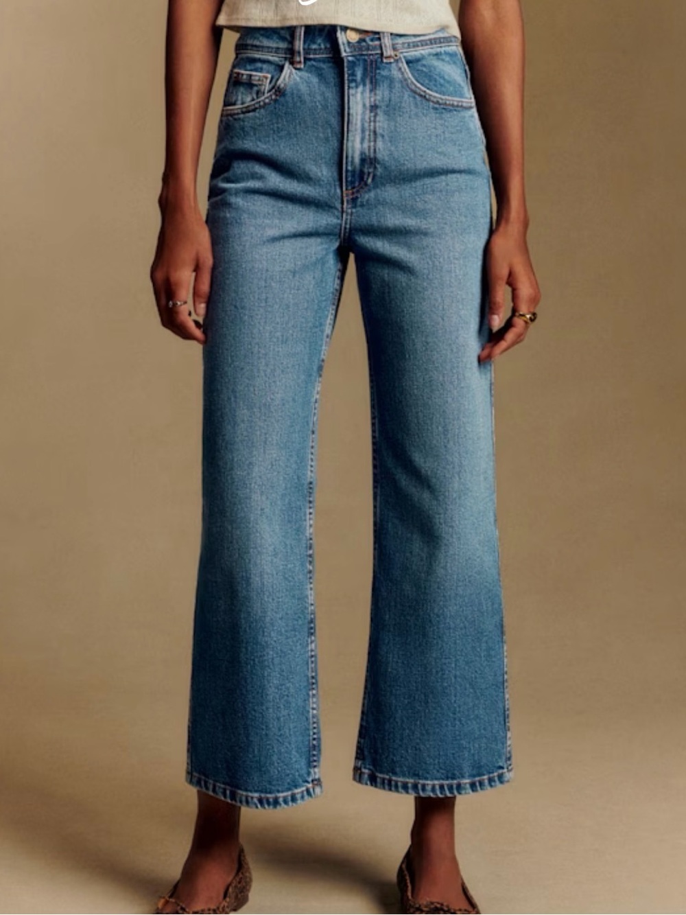 Sezane Le Crop Wide Leg Jeans